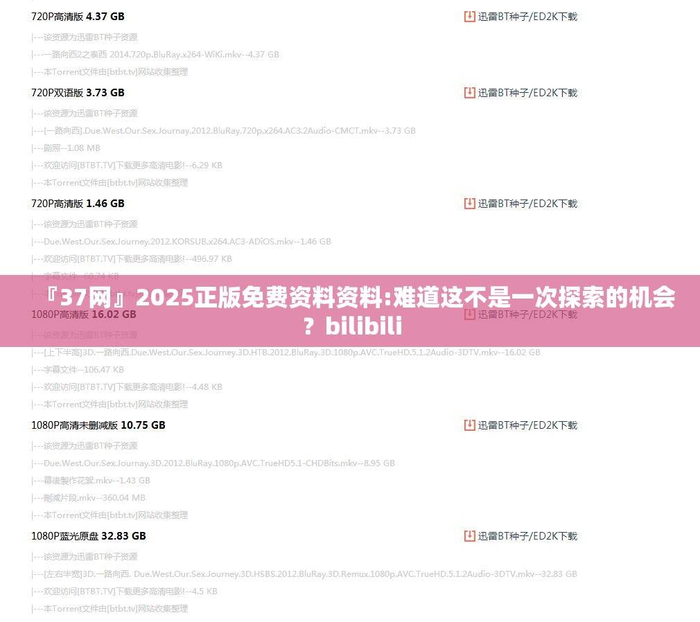 『37网』2025正版免费资料资料:难道这不是一次探索的机会？bilibili