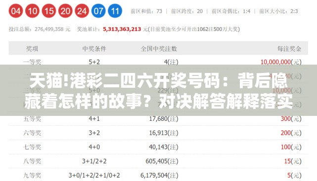 天猫!港彩二四六开奖号码：背后隐藏着怎样的故事？对决解答解释落实