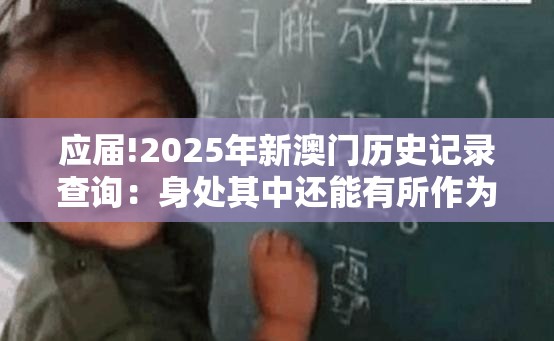 应届!2025年新澳门历史记录查询：身处其中还能有所作为吗？-哔哩哔哩