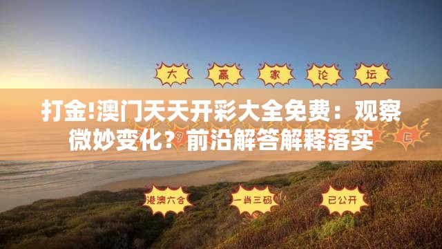 打金!澳门天天开彩大全免费：观察微妙变化？前沿解答解释落实