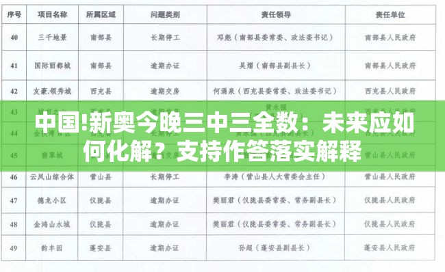 中国!新奥今晚三中三全数：未来应如何化解？支持作答落实解释