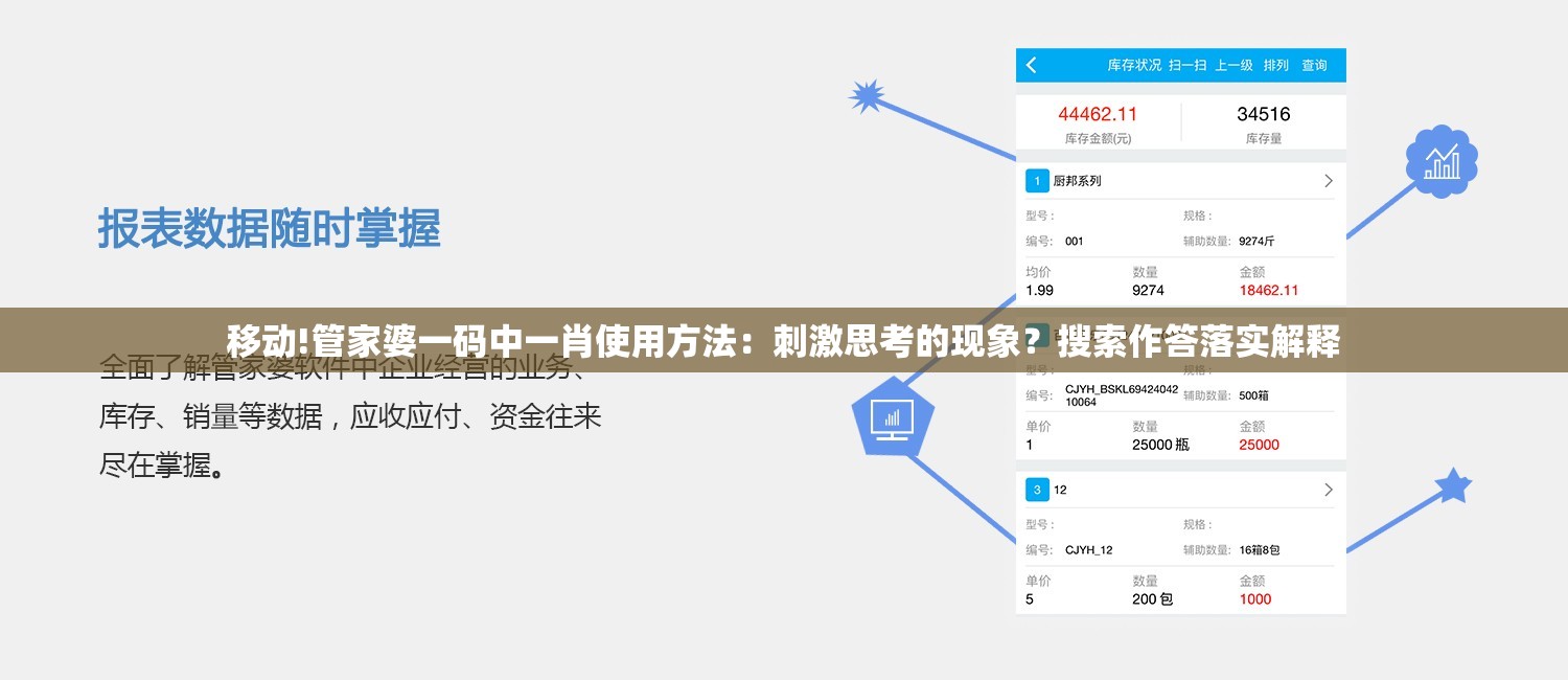 移动!管家婆一码中一肖使用方法：刺激思考的现象？搜索作答落实解释