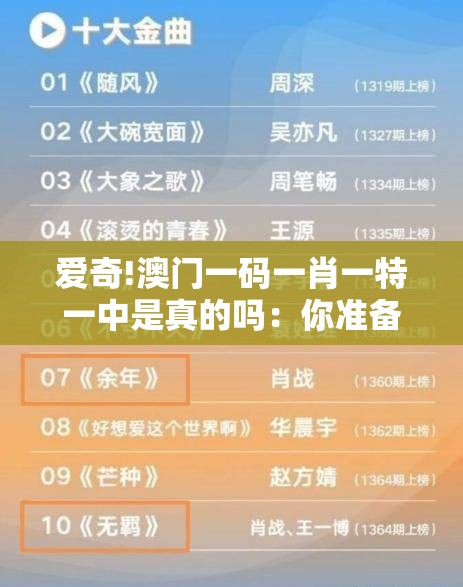 爱奇!澳门一码一肖一特一中是真的吗：你准备好了吗？-bilibili
