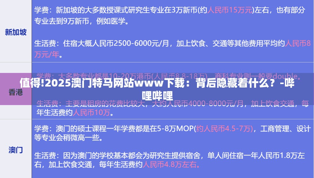 值得!2025澳门特马网站www下载：背后隐藏着什么？-哔哩哔哩