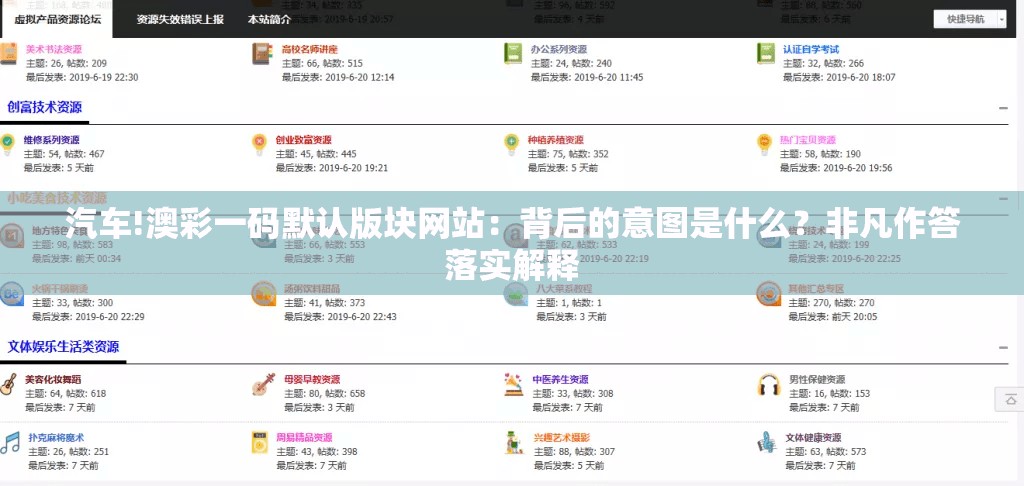 汽车!澳彩一码默认版块网站：背后的意图是什么？非凡作答落实解释