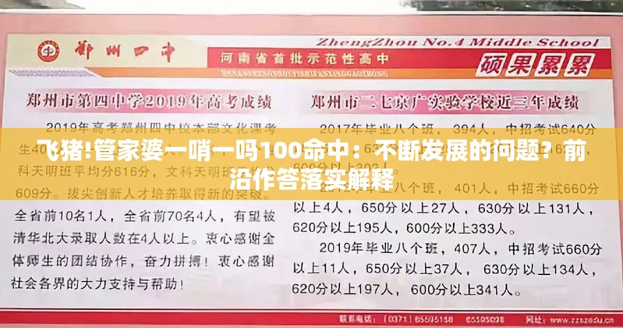 飞猪!管家婆一哨一吗100命中：不断发展的问题？前沿作答落实解释