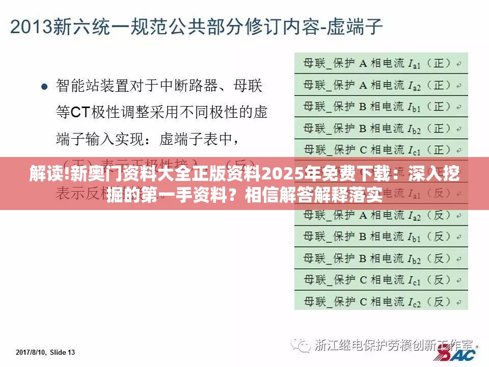 解读!新奥门资料大全正版资料2025年免费下载：深入挖掘的第一手资料？相信解答解释落实