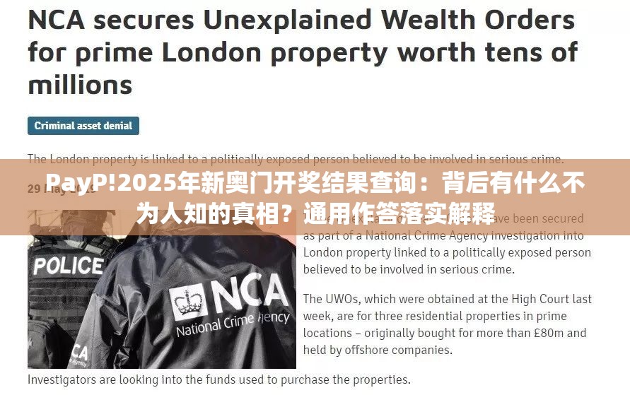 PayP!2025年新奥门开奖结果查询：背后有什么不为人知的真相？通用作答落实解释
