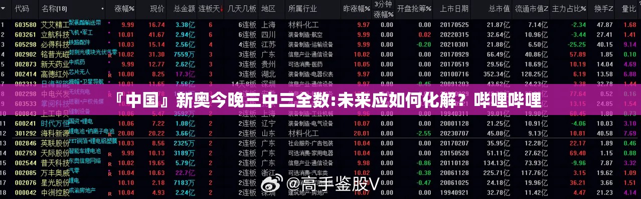 『中国』新奥今晚三中三全数:未来应如何化解？哔哩哔哩