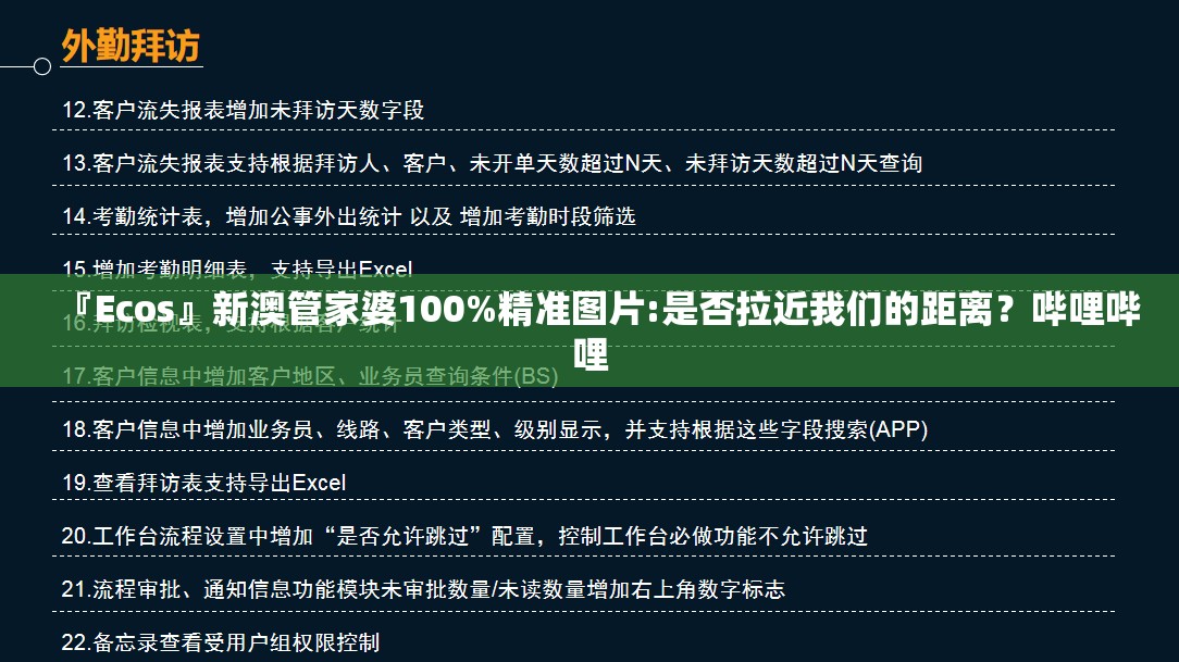 『Ecos』新澳管家婆100%精准图片:是否拉近我们的距离？哔哩哔哩