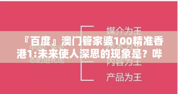 『百度』澳门管家婆100精准香港1:未来使人深思的现象是？哔哩哔哩官网