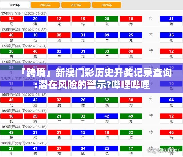 『跨境』新澳门彩历史开奖记录查询:潜在风险的警示?哔哩哔哩