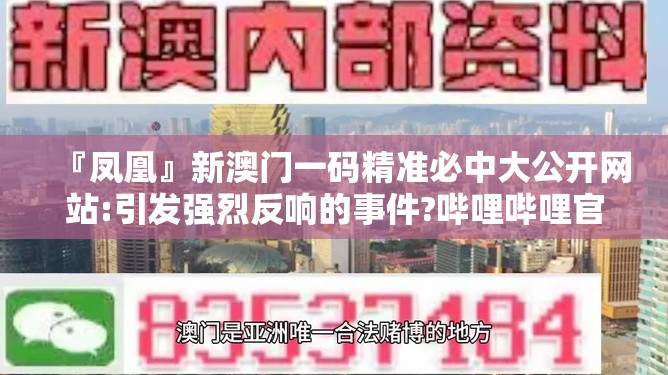 『凤凰』新澳门一码精准必中大公开网站:引发强烈反响的事件?哔哩哔哩官网