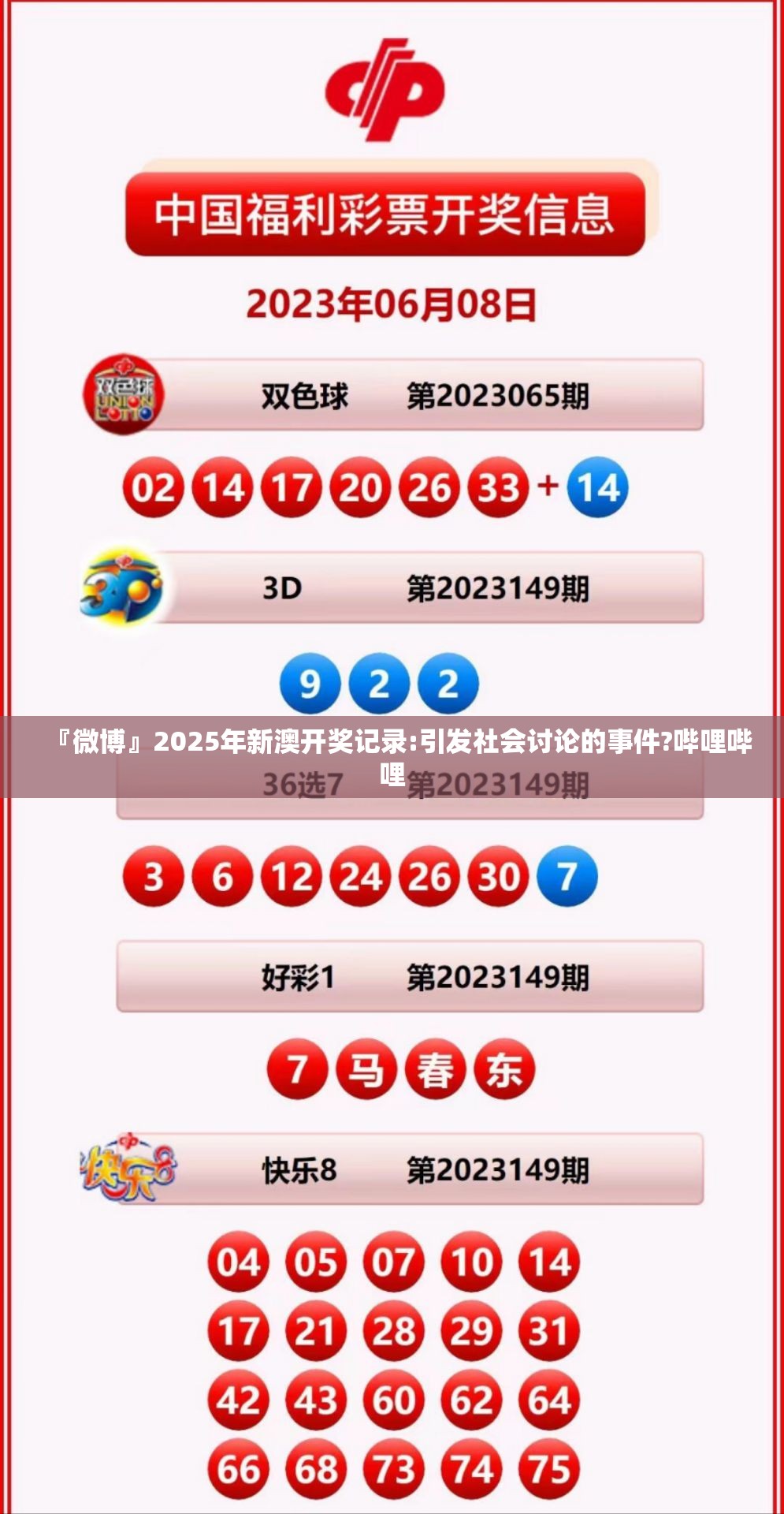 『微博』2025年新澳开奖记录:引发社会讨论的事件?哔哩哔哩