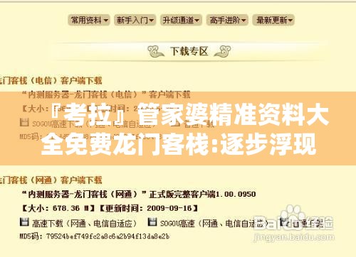 『考拉』管家婆精准资料大全免费龙门客栈:逐步浮现的局面?哔哩哔哩