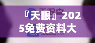 『天眼』2025免费资料大全天下:这背后隐藏着什么？哔哩哔哩