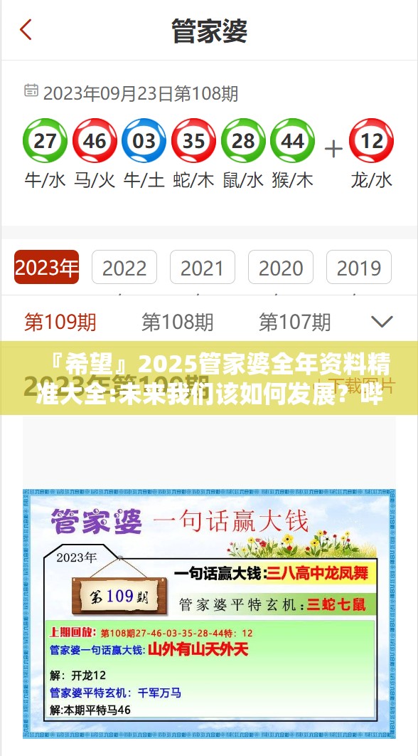 『希望』2025管家婆全年资料精准大全:未来我们该如何发展？哔哩哔哩