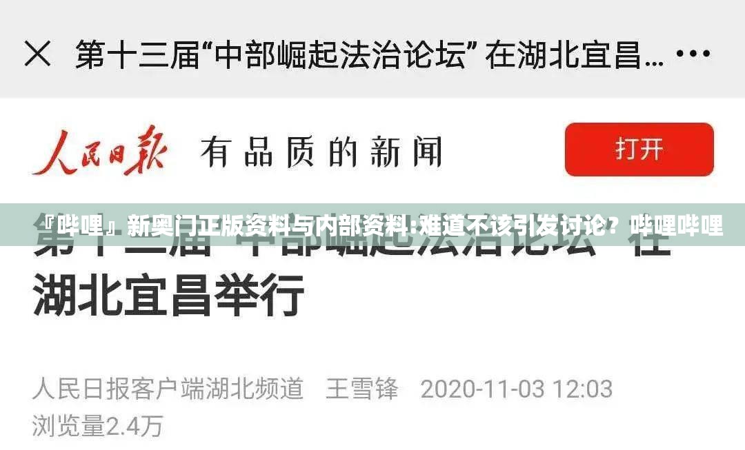 『哔哩』新奥门正版资料与内部资料:难道不该引发讨论？哔哩哔哩