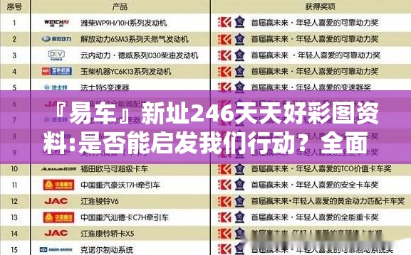『易车』新址246天天好彩图资料:是否能启发我们行动？全面作答落实解释