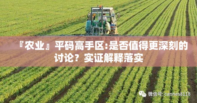 『农业』平码高手区:是否值得更深刻的讨论？实证解释落实