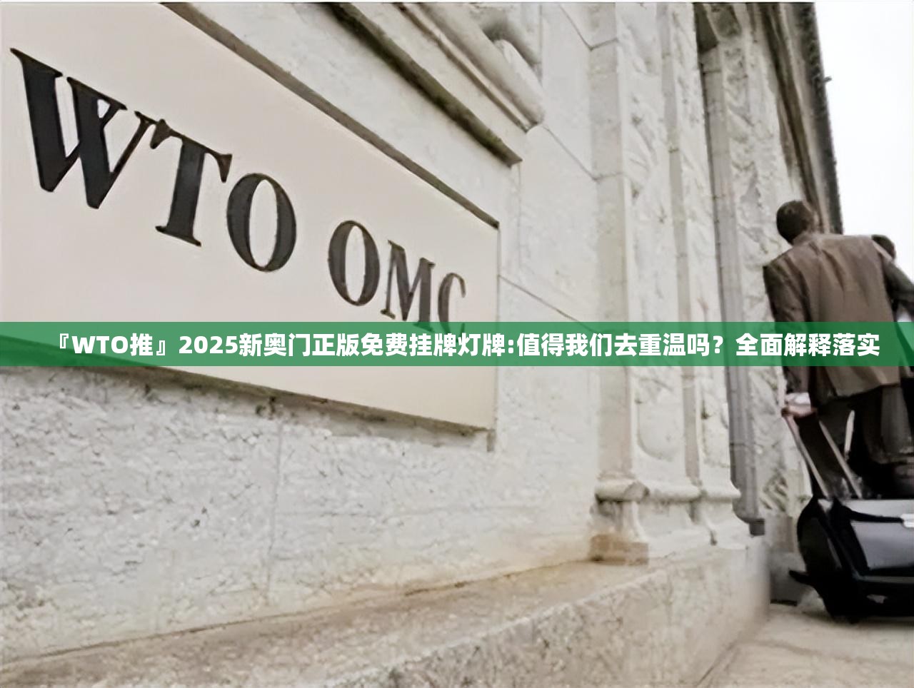 『WTO推』2025新奥门正版免费挂牌灯牌:值得我们去重温吗？全面解释落实