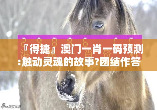 『得捷』澳门一肖一码预测:触动灵魂的故事?团结作答落实解释