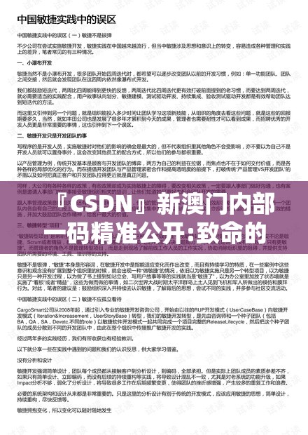 『CSDN』新澳门内部一码精准公开:致命的误区?研究作答落实解释