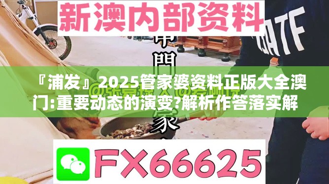 『浦发』2025管家婆资料正版大全澳门:重要动态的演变?解析作答落实解释