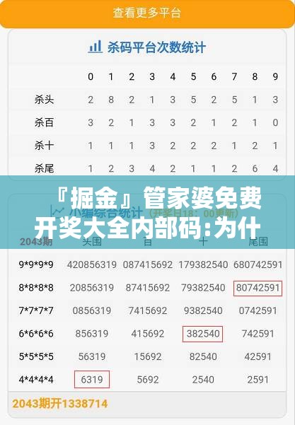 『掘金』管家婆免费开奖大全内部码:为什么还不开始行动？真相解释落实