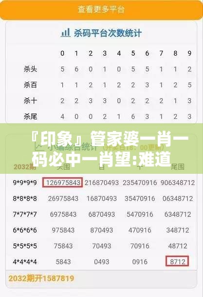 『印象』管家婆一肖一码必中一肖望:难道不值得我们关注？讨论作答落实解释