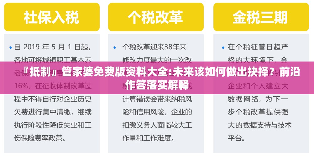 『抵制』管家婆免费版资料大全:未来该如何做出抉择？前沿作答落实解释