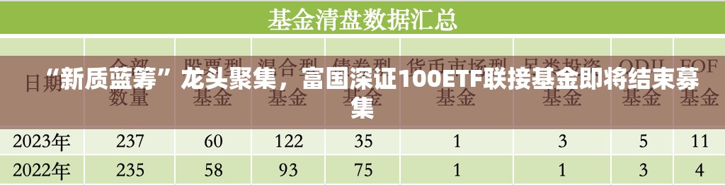 “新质蓝筹”龙头聚集，富国深证100ETF联接基金即将结束募集