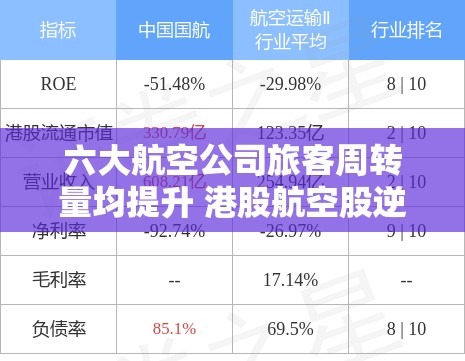 六大航空公司旅客周转量均提升 港股航空股逆市拉升，中国国航涨超6%