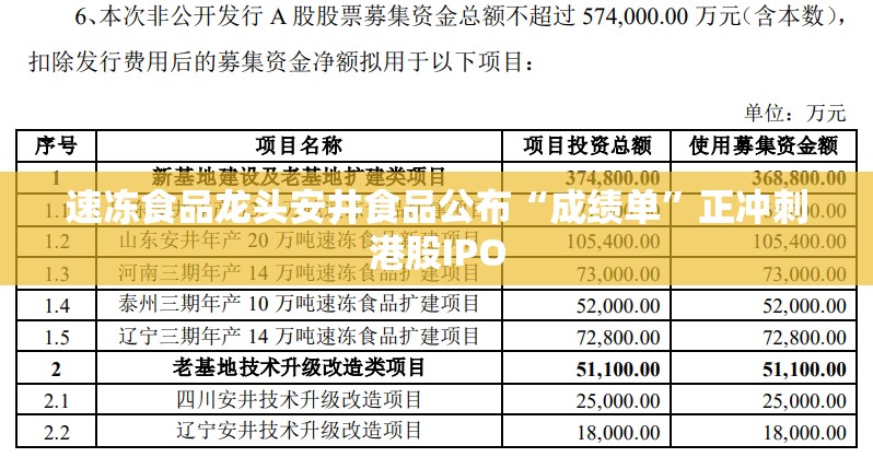速冻食品龙头安井食品公布“成绩单”正冲刺港股IPO