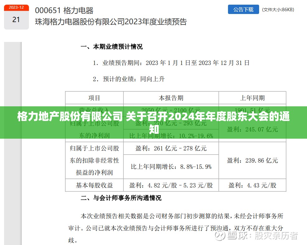 格力地产股份有限公司 关于召开2024年年度股东大会的通知