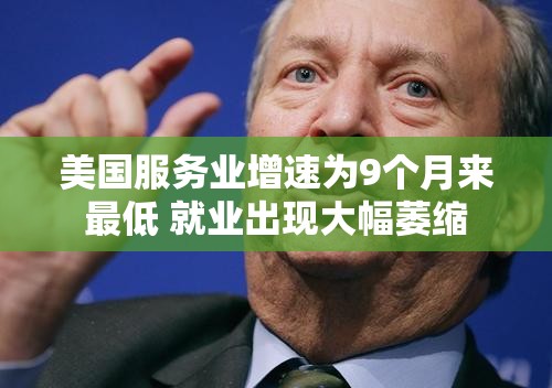 美国服务业增速为9个月来最低 就业出现大幅萎缩