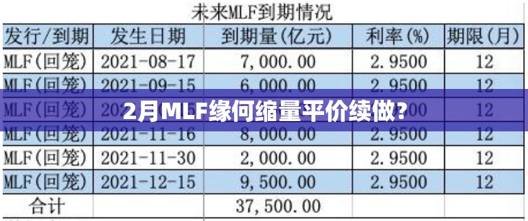 2月MLF缘何缩量平价续做？