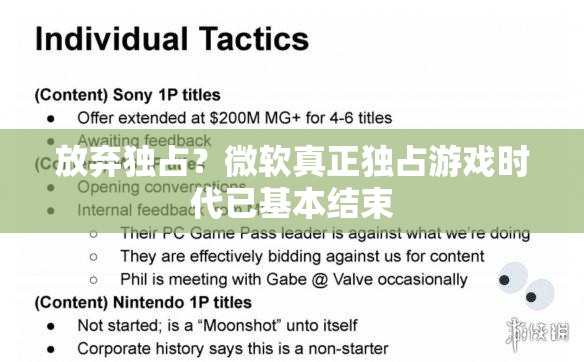 放弃独占？微软真正独占游戏时代已基本结束