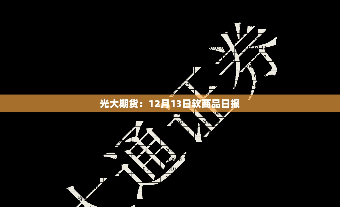 光大期货：12月13日软商品日报