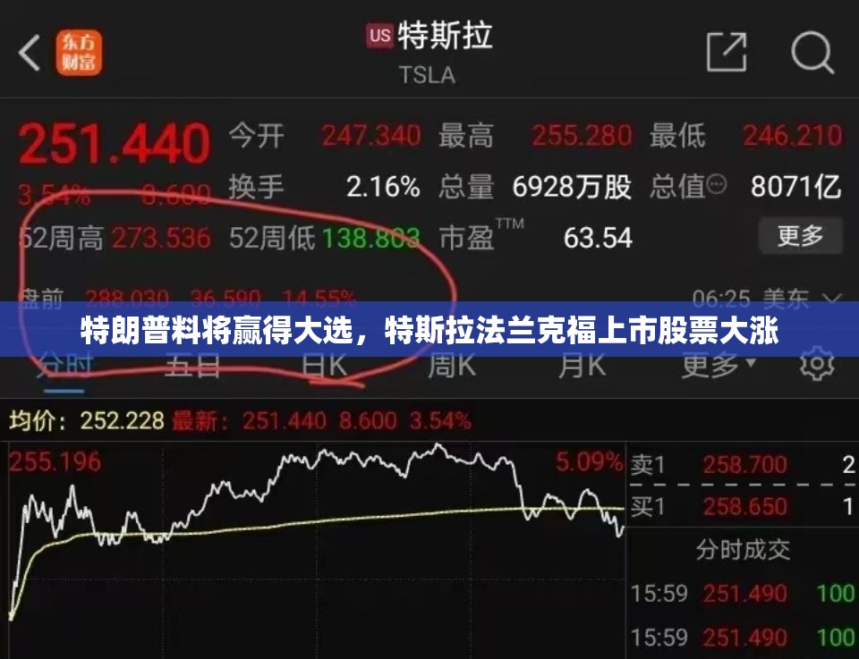 特朗普料将赢得大选，特斯拉法兰克福上市股票大涨